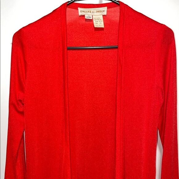 Vintage Red Long Sleeve thin Cardigan - Picture 2 of 8